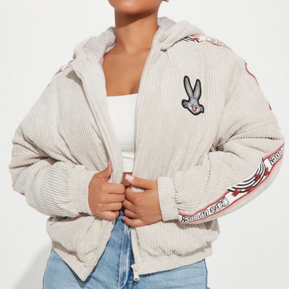 Members Only Cream Bomber Jacket with Embroidered Logo